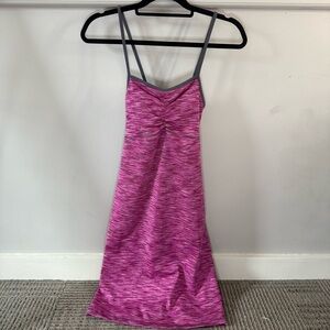 Dakini Pink and Gray Strappy Criss Cross Back Dress Pocket Padded